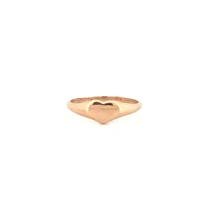 14K Gold Wide Heart Signet Band