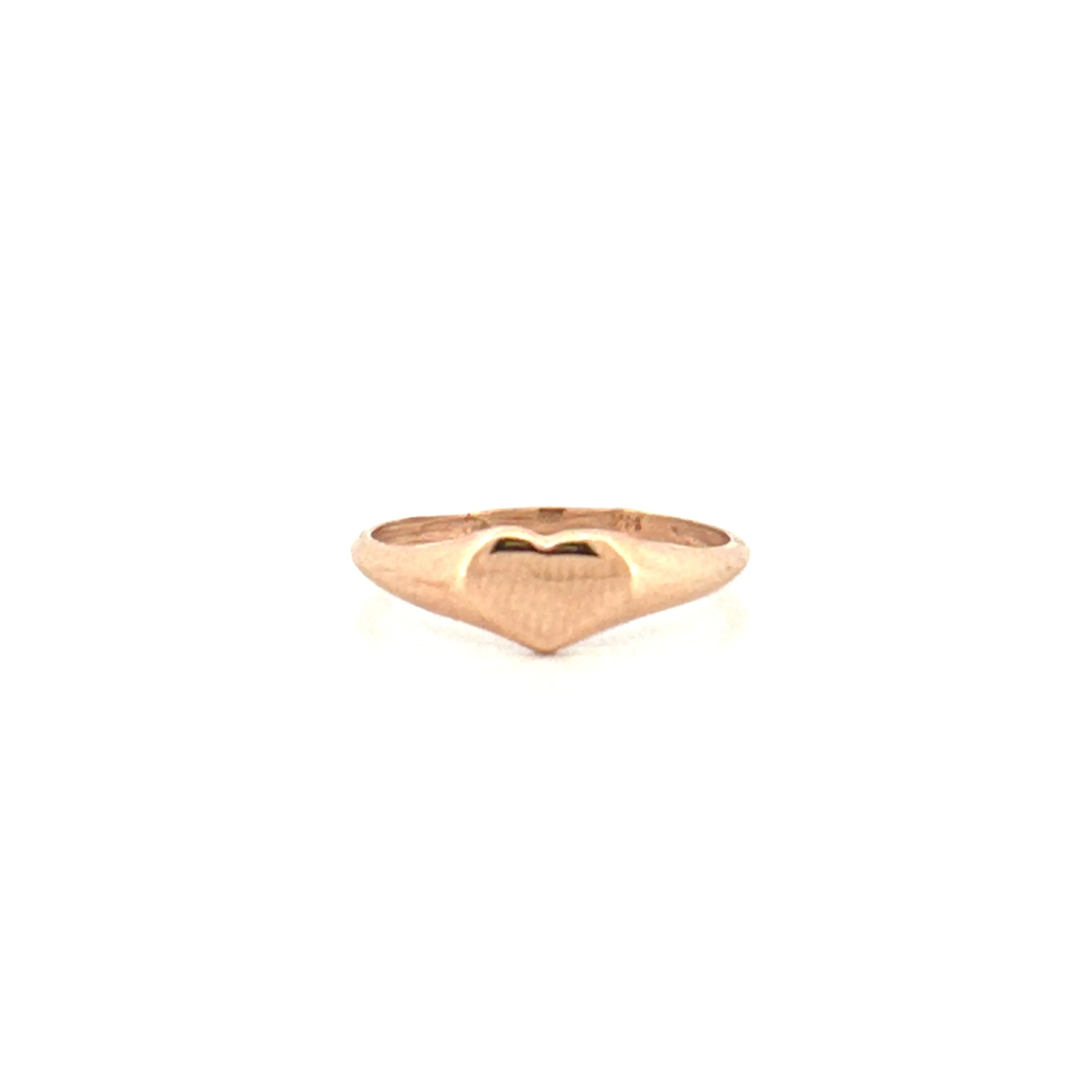 14K Gold Wide Heart Signet Band