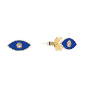 14K Solid Gold Evil Eye Studs