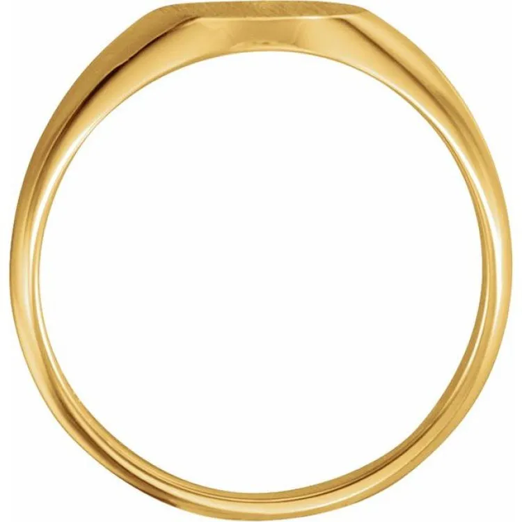 14K Yellow Oval Signet Ring