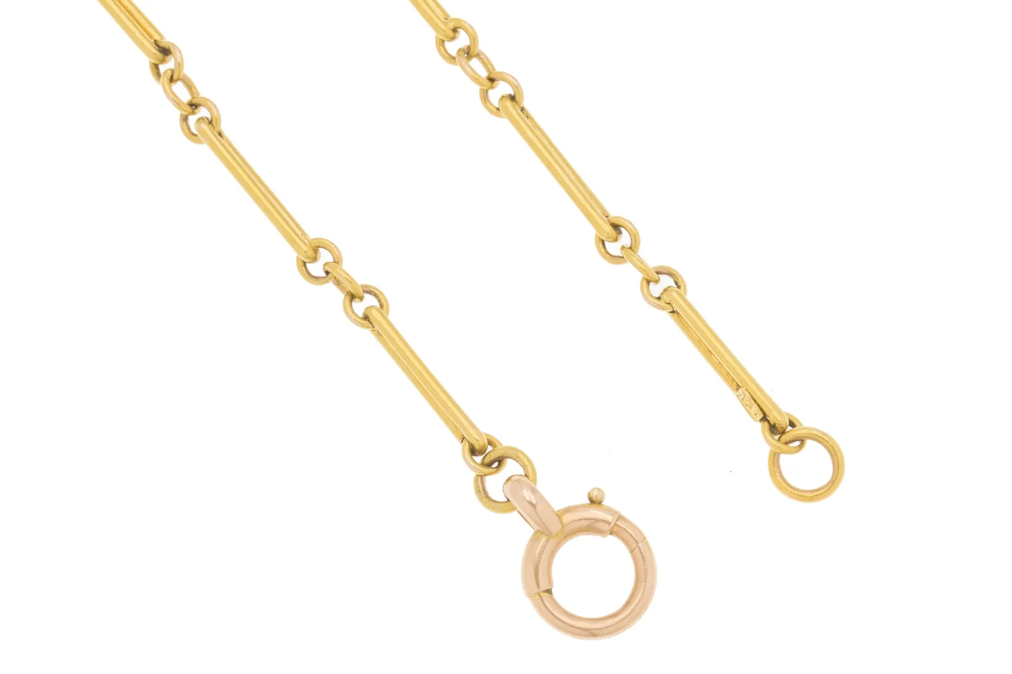 29.5" Victorian 15ct Gold Turquoise Chain, 25.8g