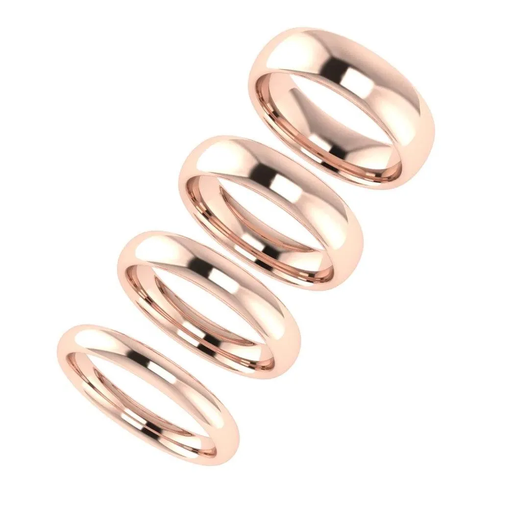 6mm Wedding Band Ring Rose Gold