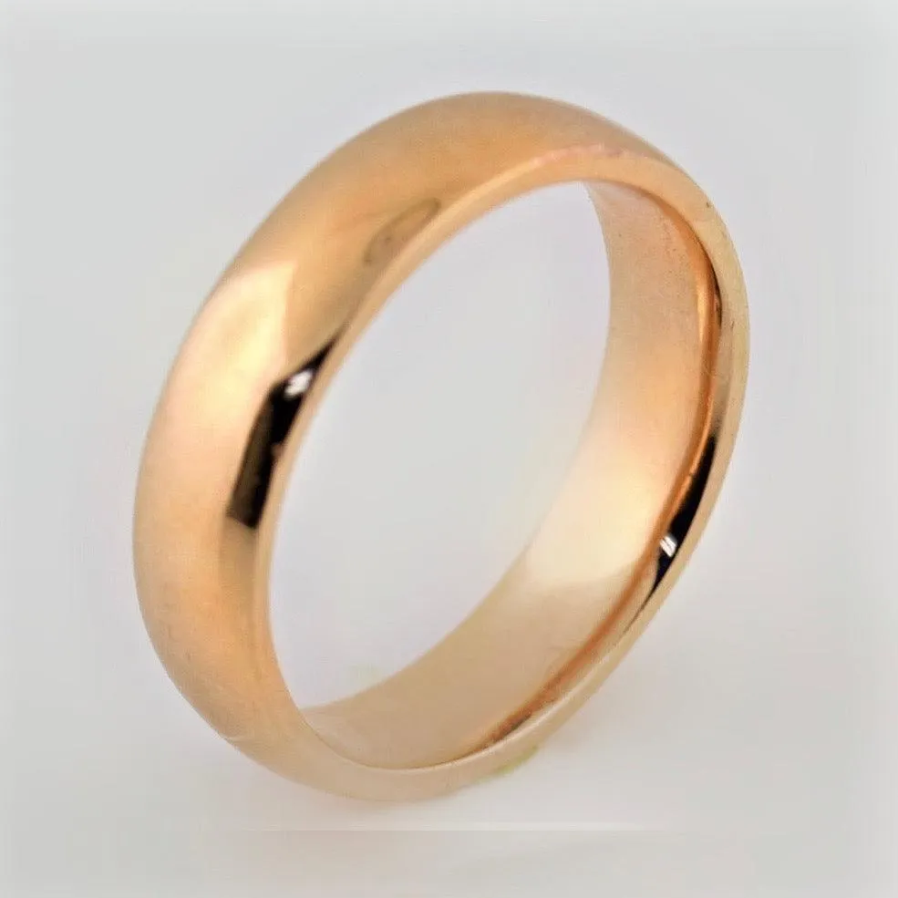 6mm Wedding Band Ring Rose Gold