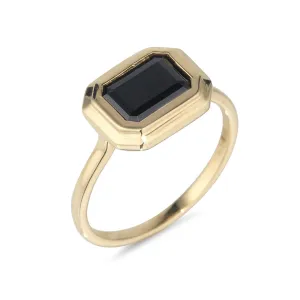 9kt Gold Black Onyx Ring 8x6