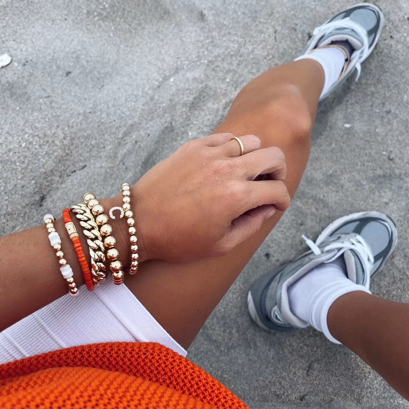 Alexa Leigh - Orange Heishi Bracelet