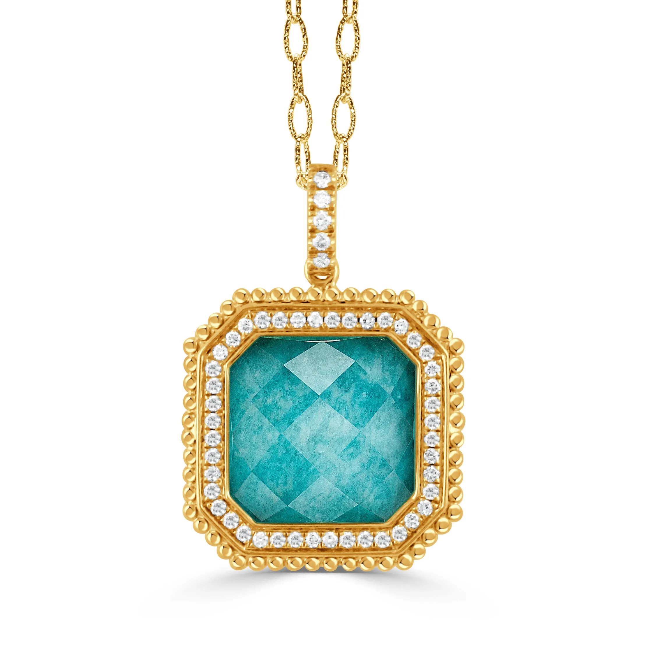Amazonite, Quartz & Diamond "Justinian" Necklace