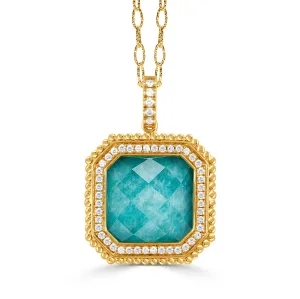Amazonite, Quartz & Diamond "Justinian" Necklace
