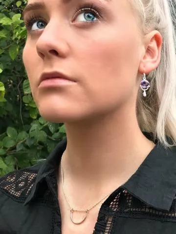 Amethyst and Pearl Elegant Earrings
