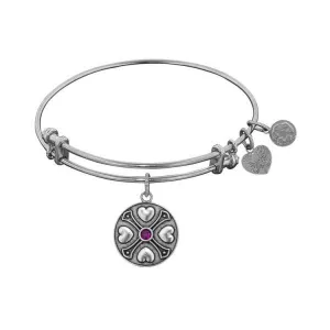 Amethyst Birthstone Angelica Charm Bangle