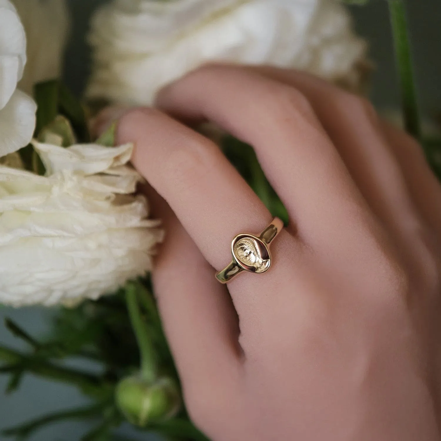 Anne Boleyn Solid Gold Signet Ring