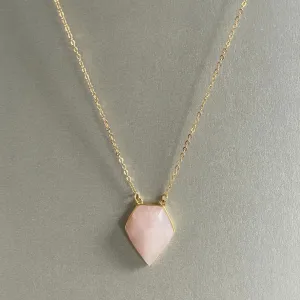 Athena Luxe Faceted Rose Quartz Necklace