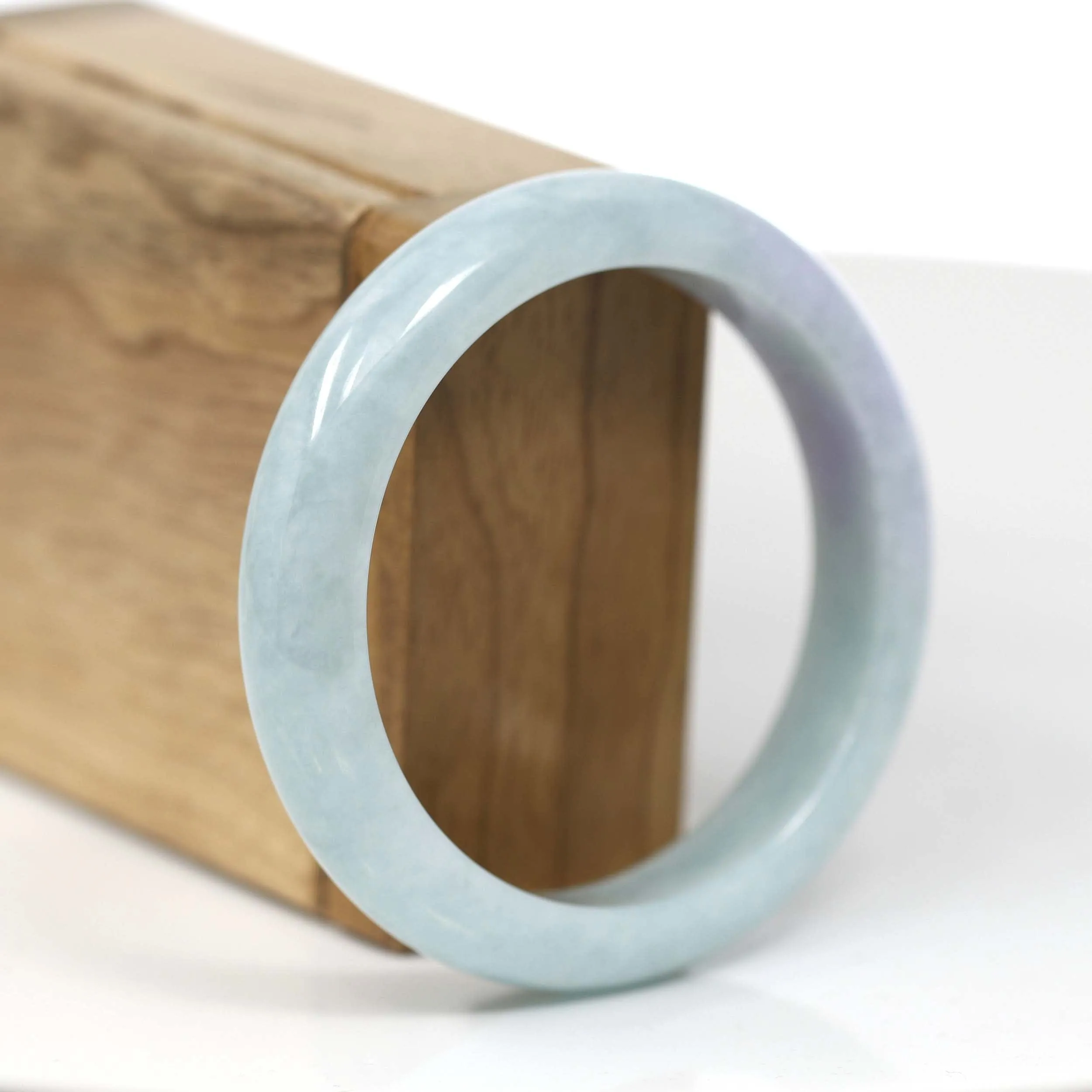 Baikalla Classic Light Green Lavender Burmese Jadeite Jade Bangle (56.40 mm) T176