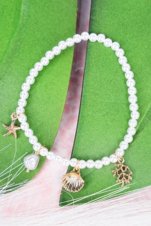 Beach Ready Pearl Goldtone Bracelet