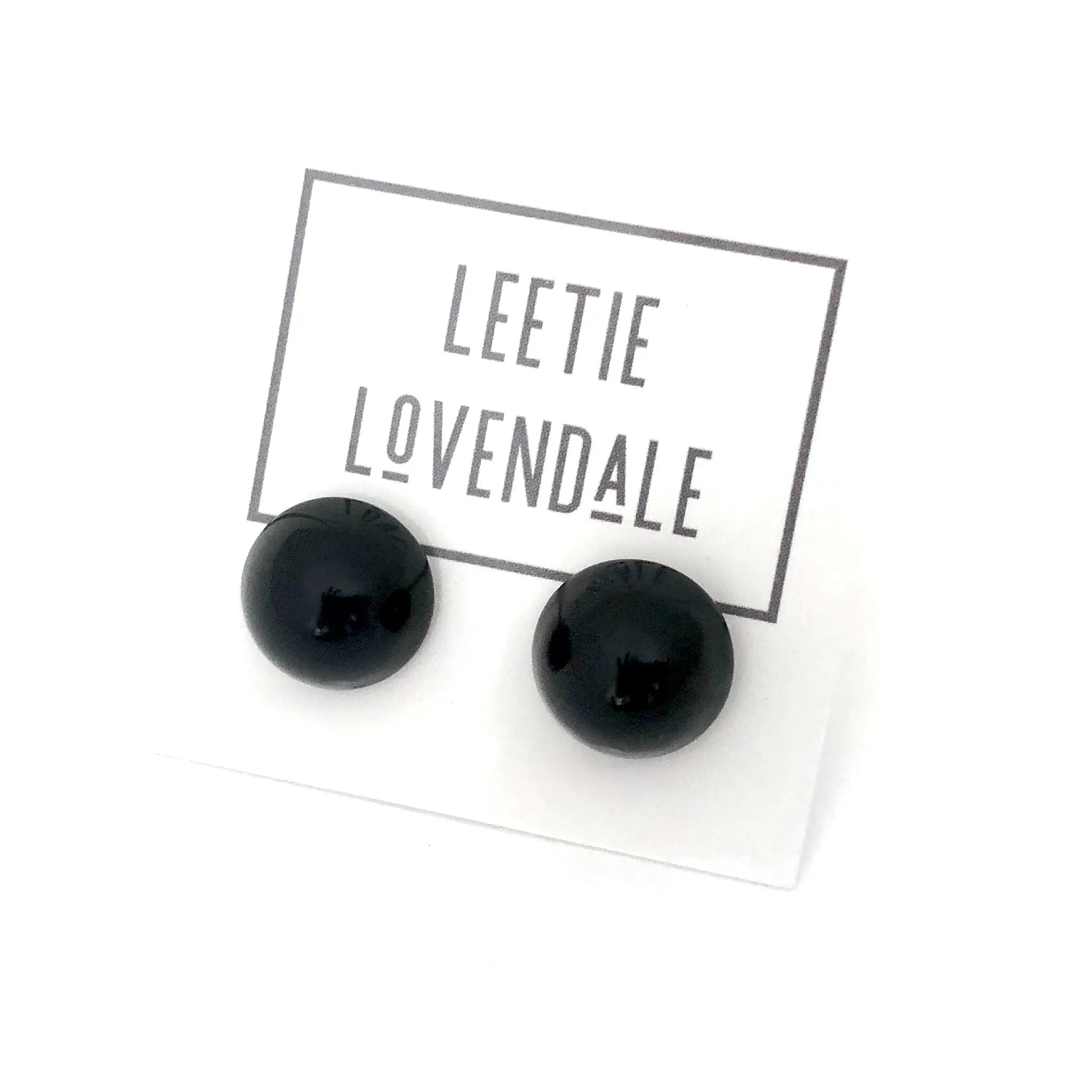 Black Gumdrop Small Stud Earring