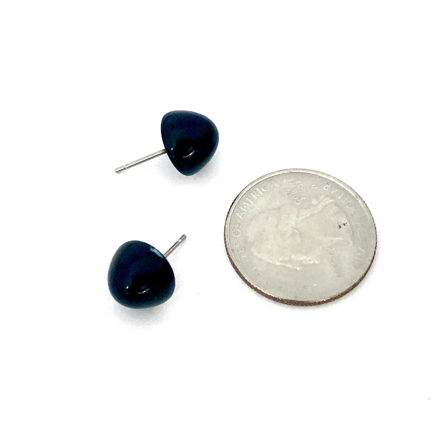 Black Gumdrop Small Stud Earring