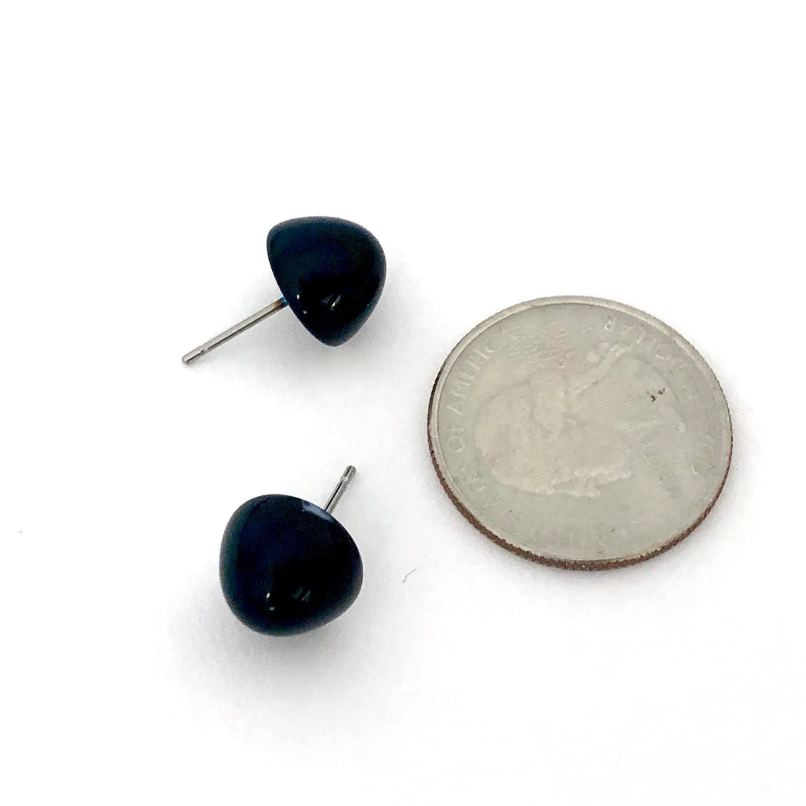 Black Gumdrop Small Stud Earring