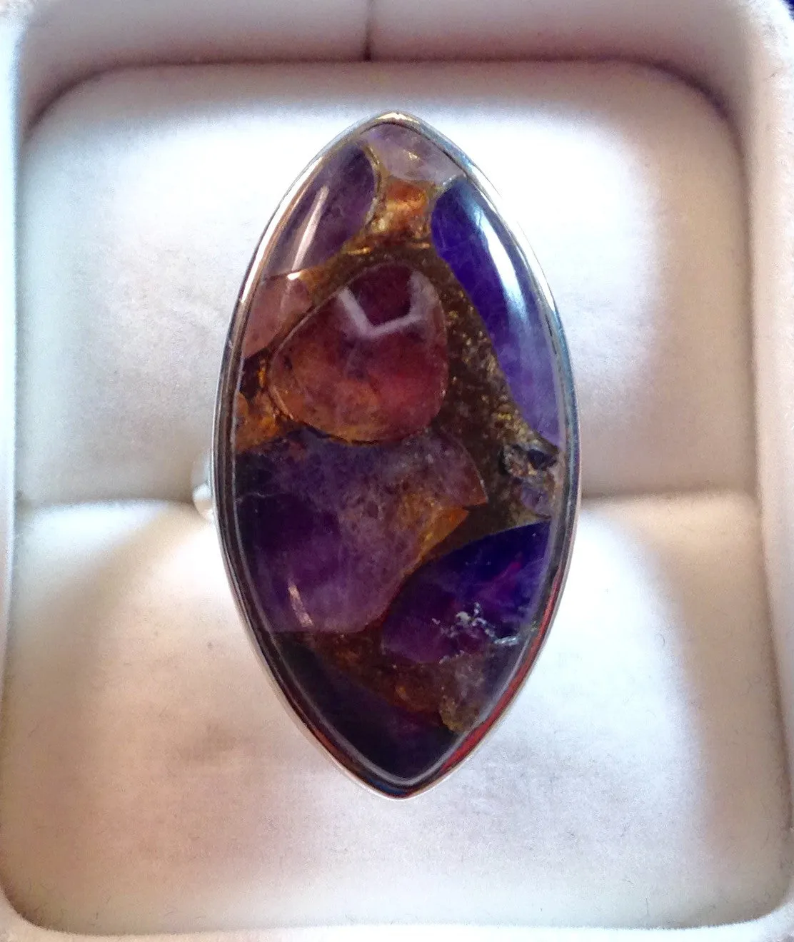 Copper Mojave Amethyst Sterling Silver Jewelry Set