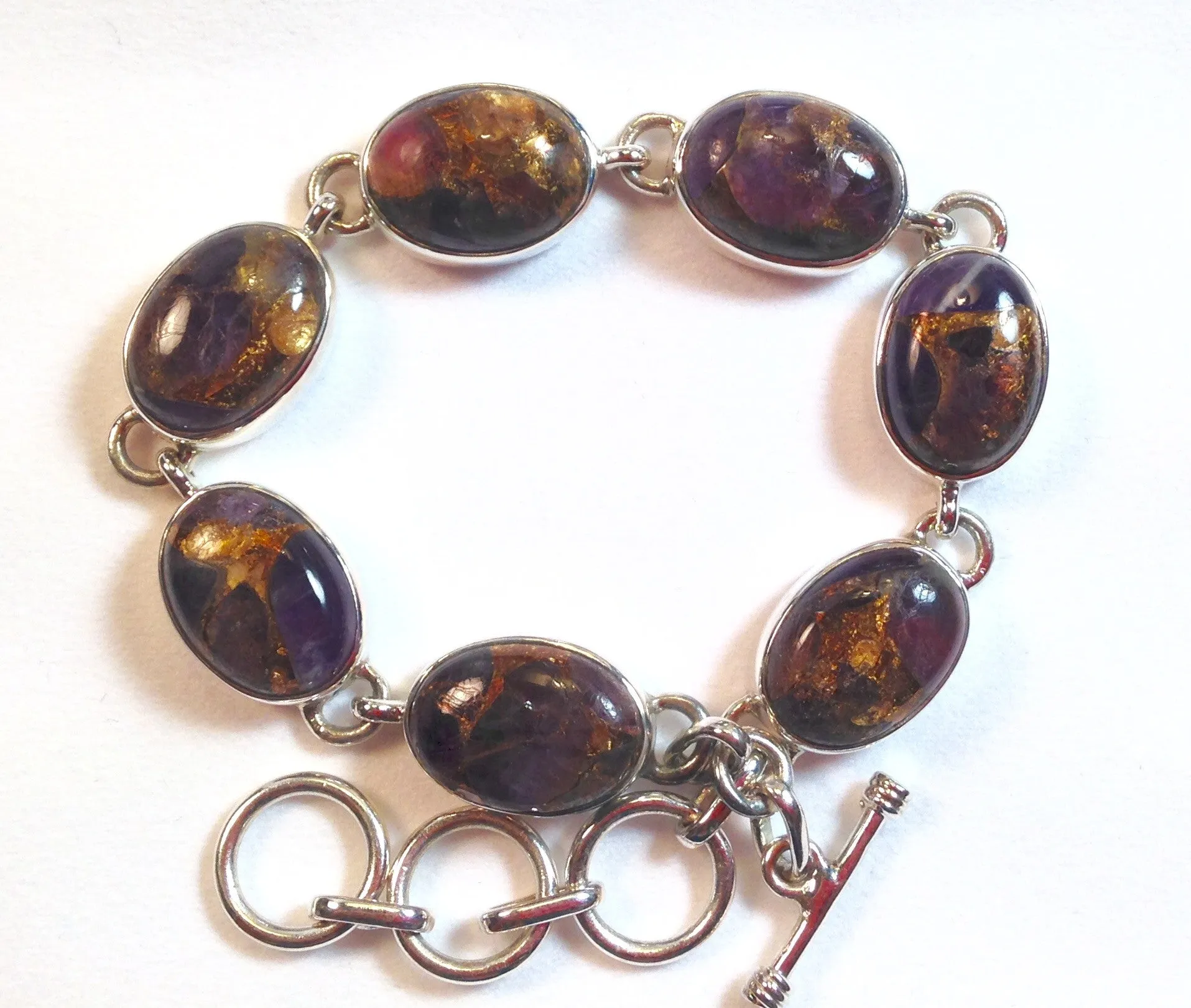 Copper Mojave Amethyst Sterling Silver Jewelry Set