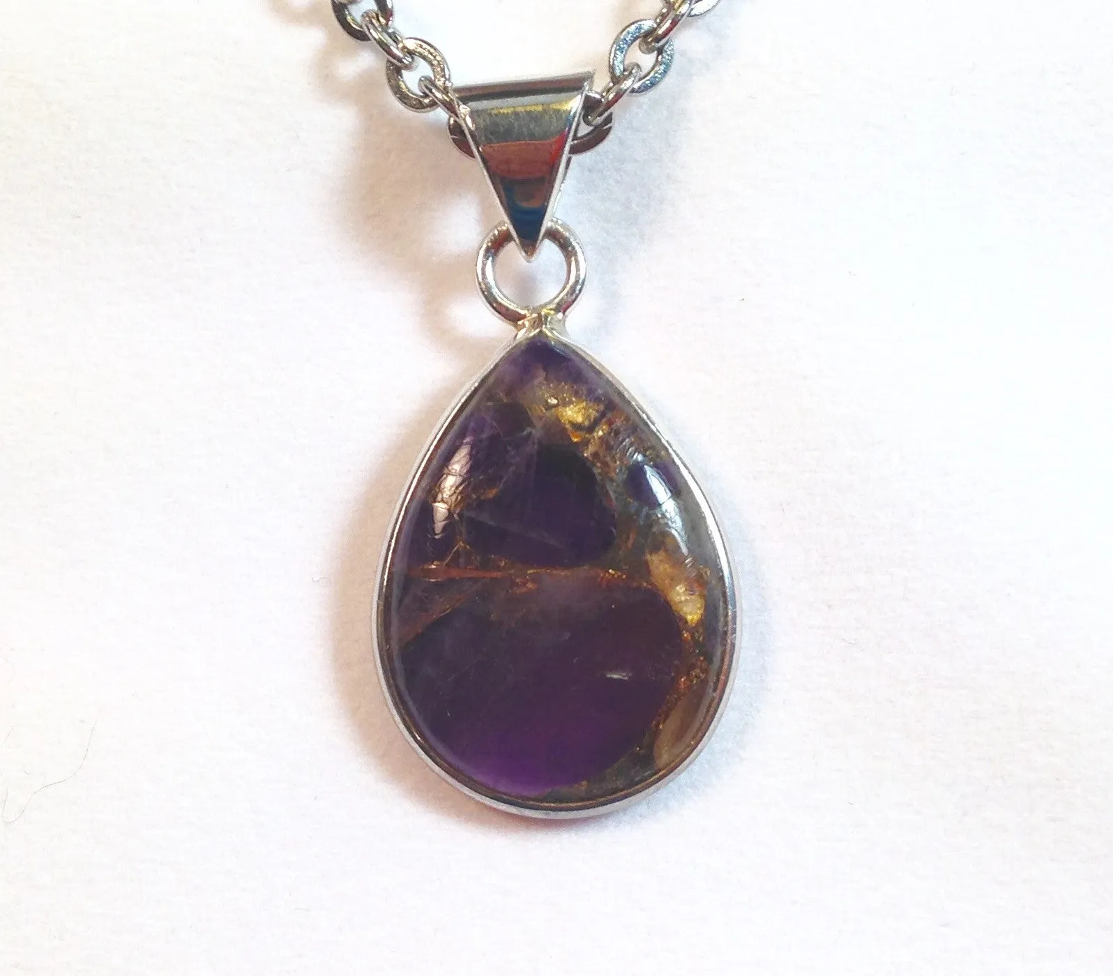 Copper Mojave Amethyst Sterling Silver Jewelry Set