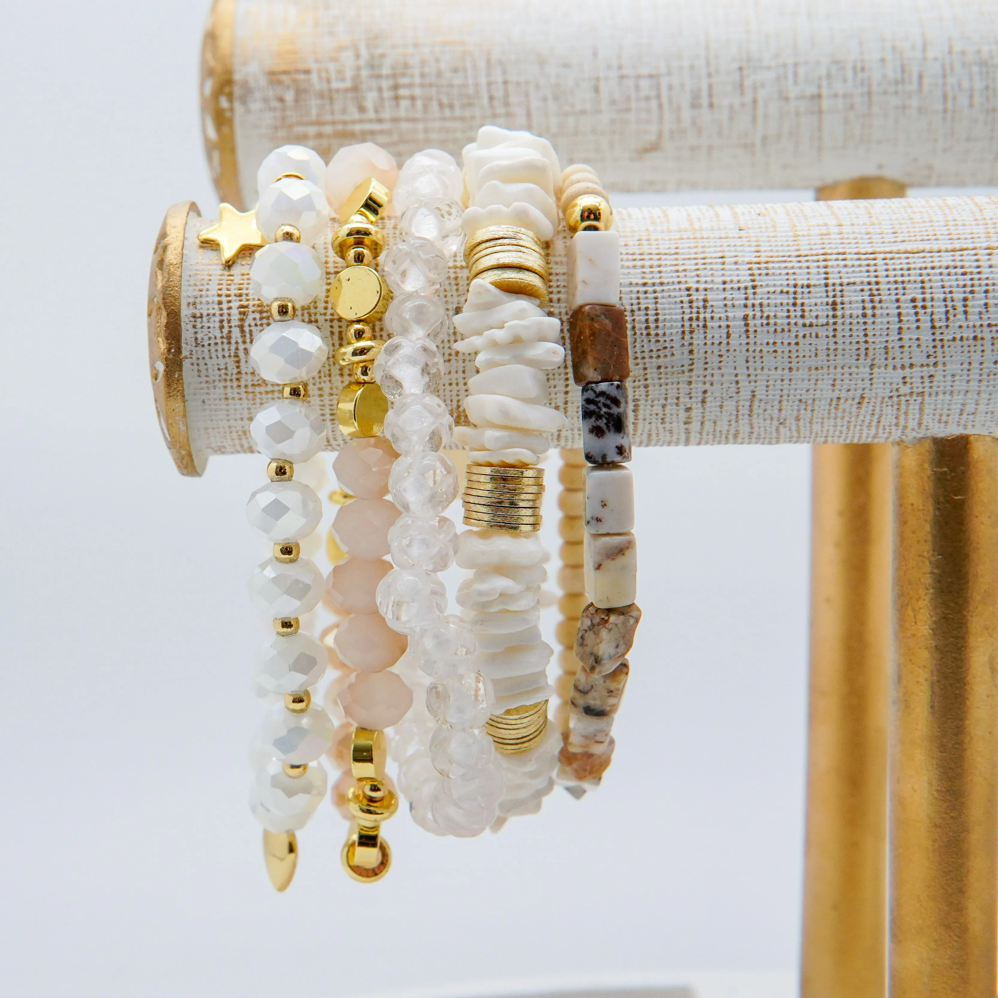 Crystal Coastal & Bridal Theme Stack Bracelet