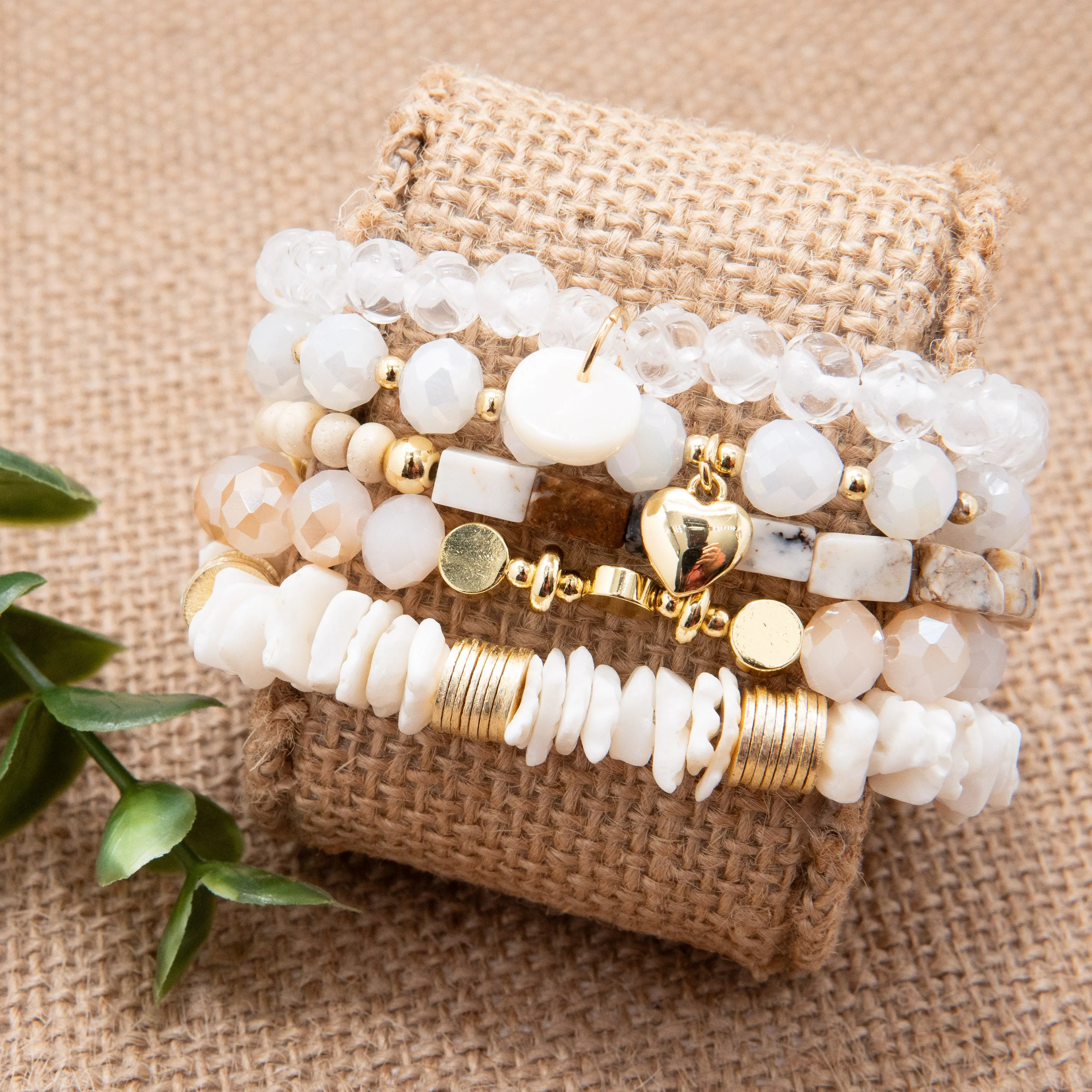Crystal Coastal & Bridal Theme Stack Bracelet