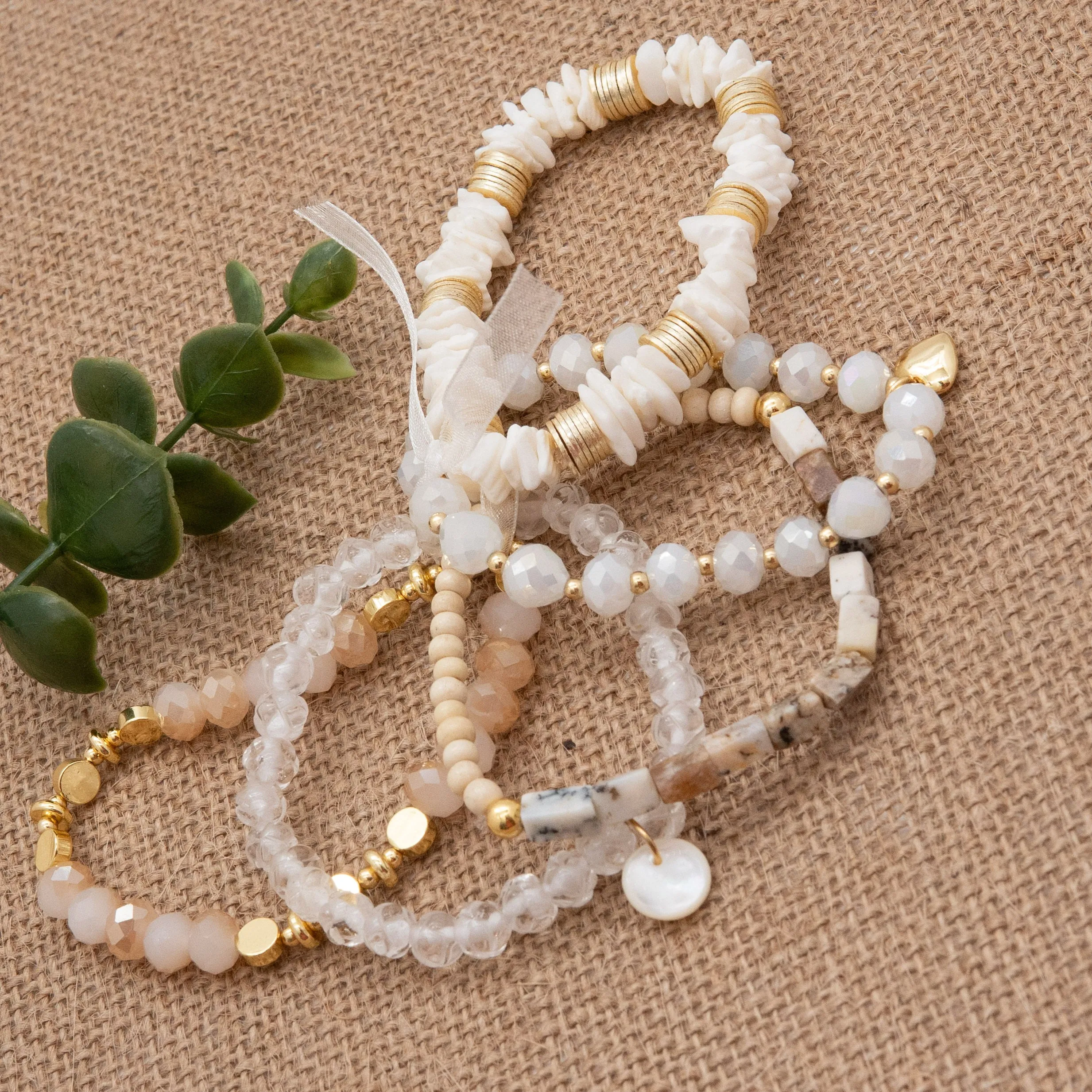 Crystal Coastal & Bridal Theme Stack Bracelet