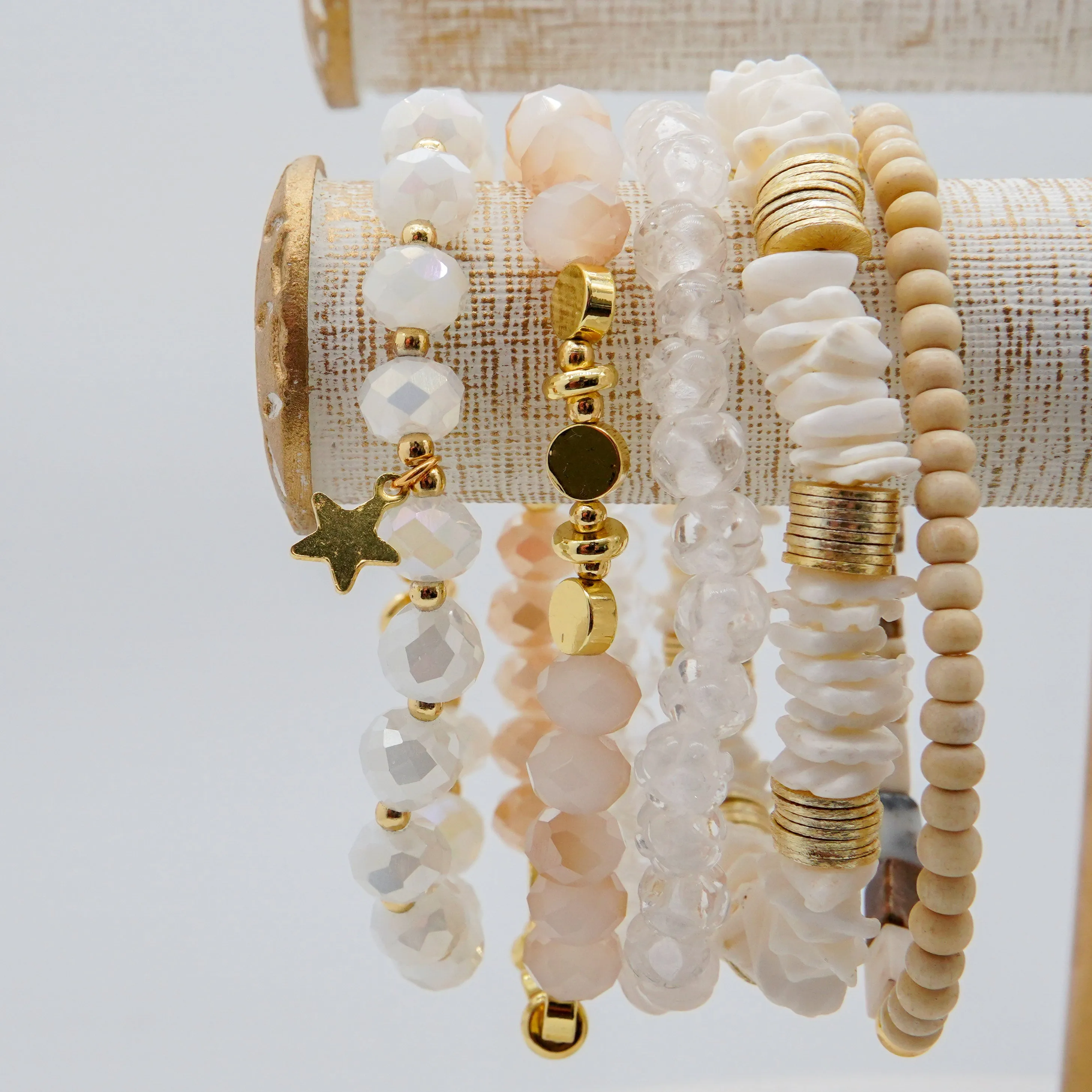 Crystal Coastal & Bridal Theme Stack Bracelet