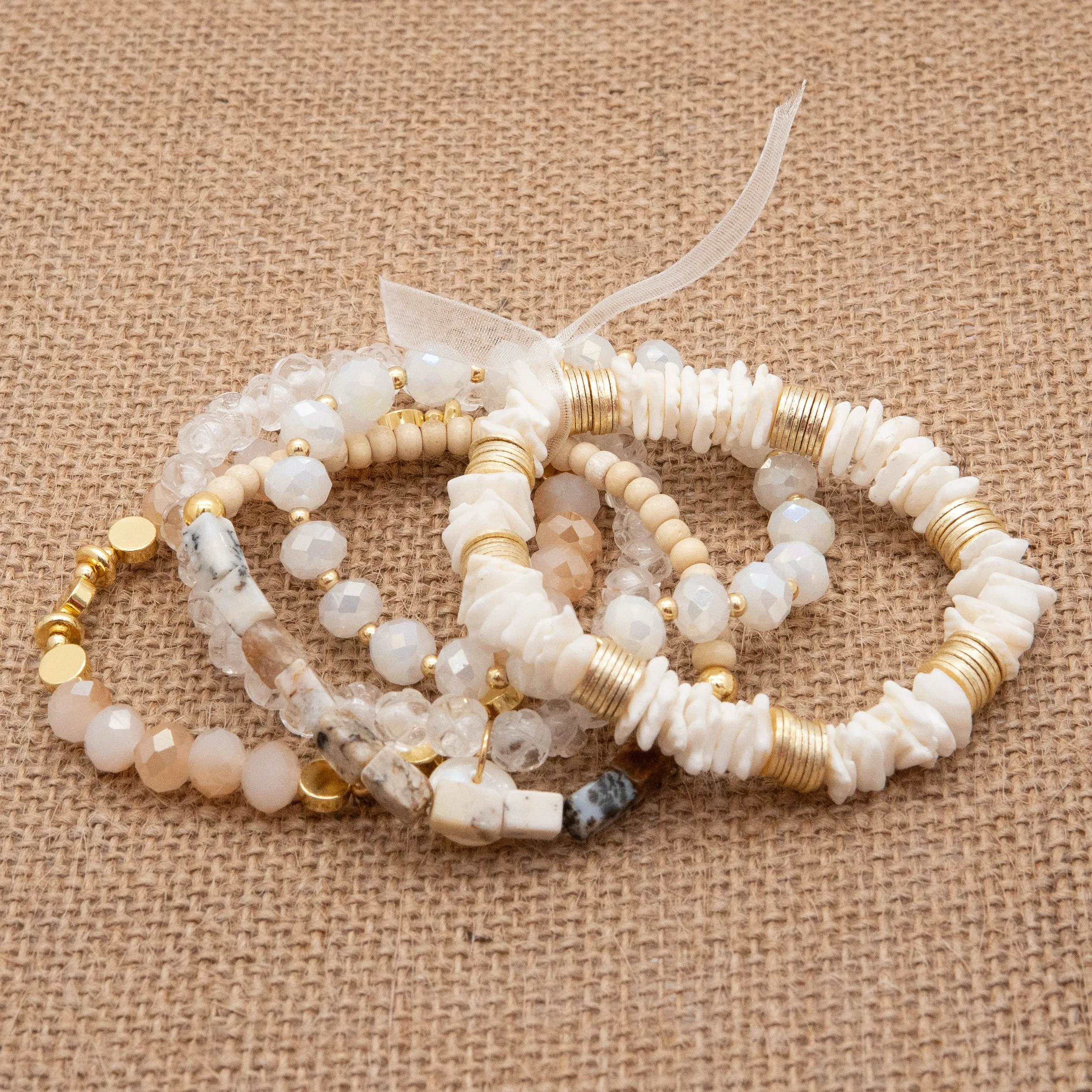 Crystal Coastal & Bridal Theme Stack Bracelet
