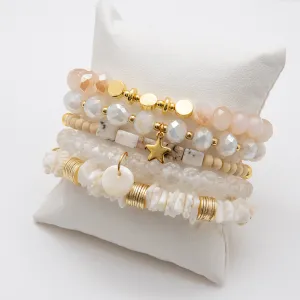 Crystal Coastal & Bridal Theme Stack Bracelet