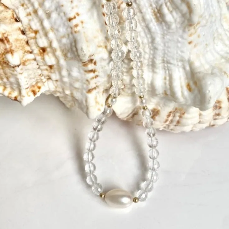Crystal Necklace with Pearl