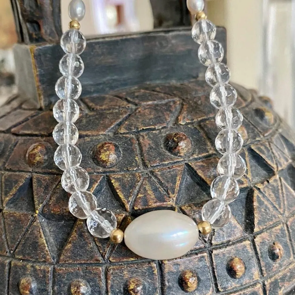 Crystal Necklace with Pearl