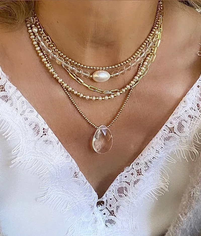 Crystal Necklace with Pearl