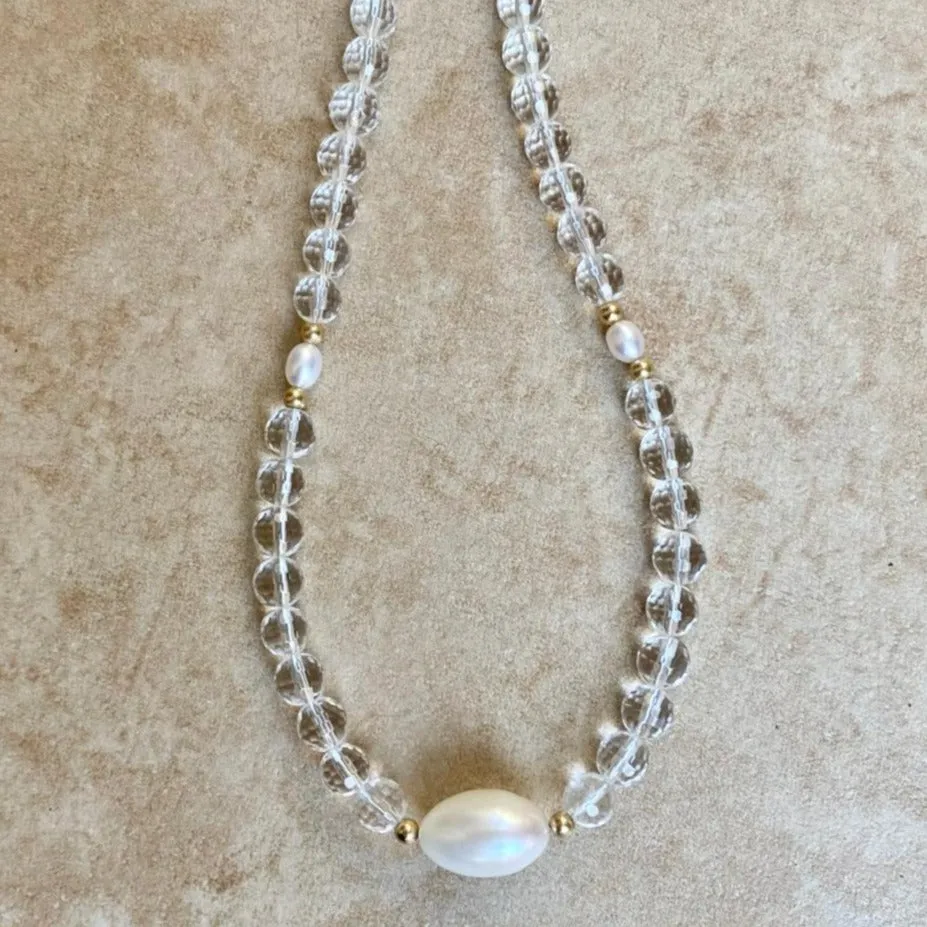 Crystal Necklace with Pearl