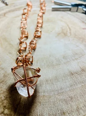 Custom Ordered Wire Wrapped Necklace and Crystal