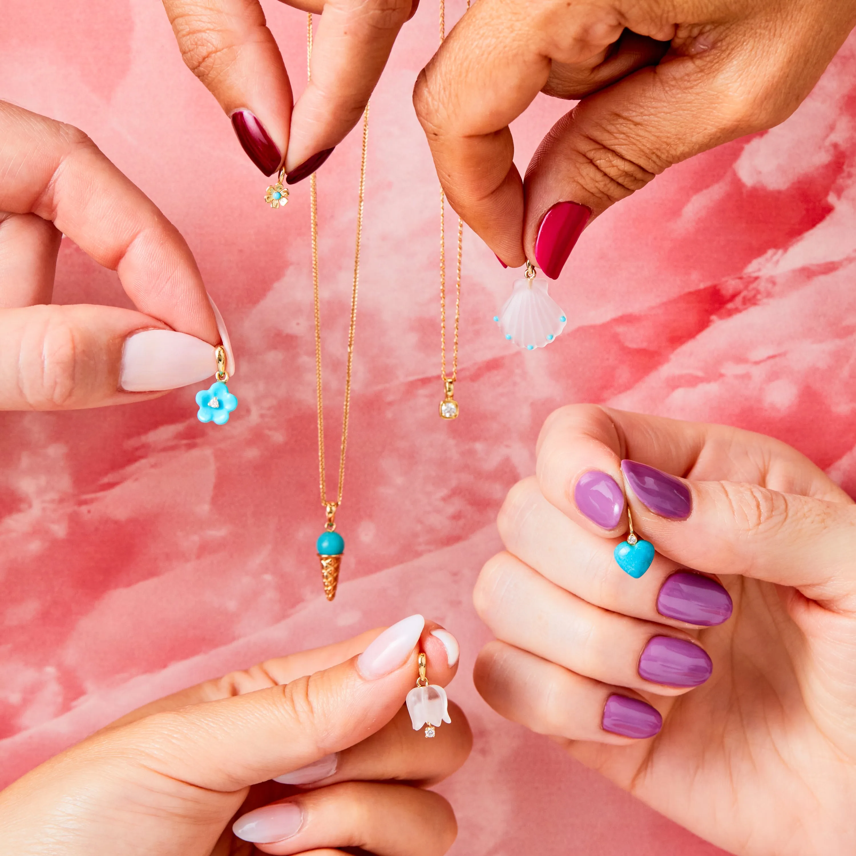 Diamond Blossom Turquoise Charm