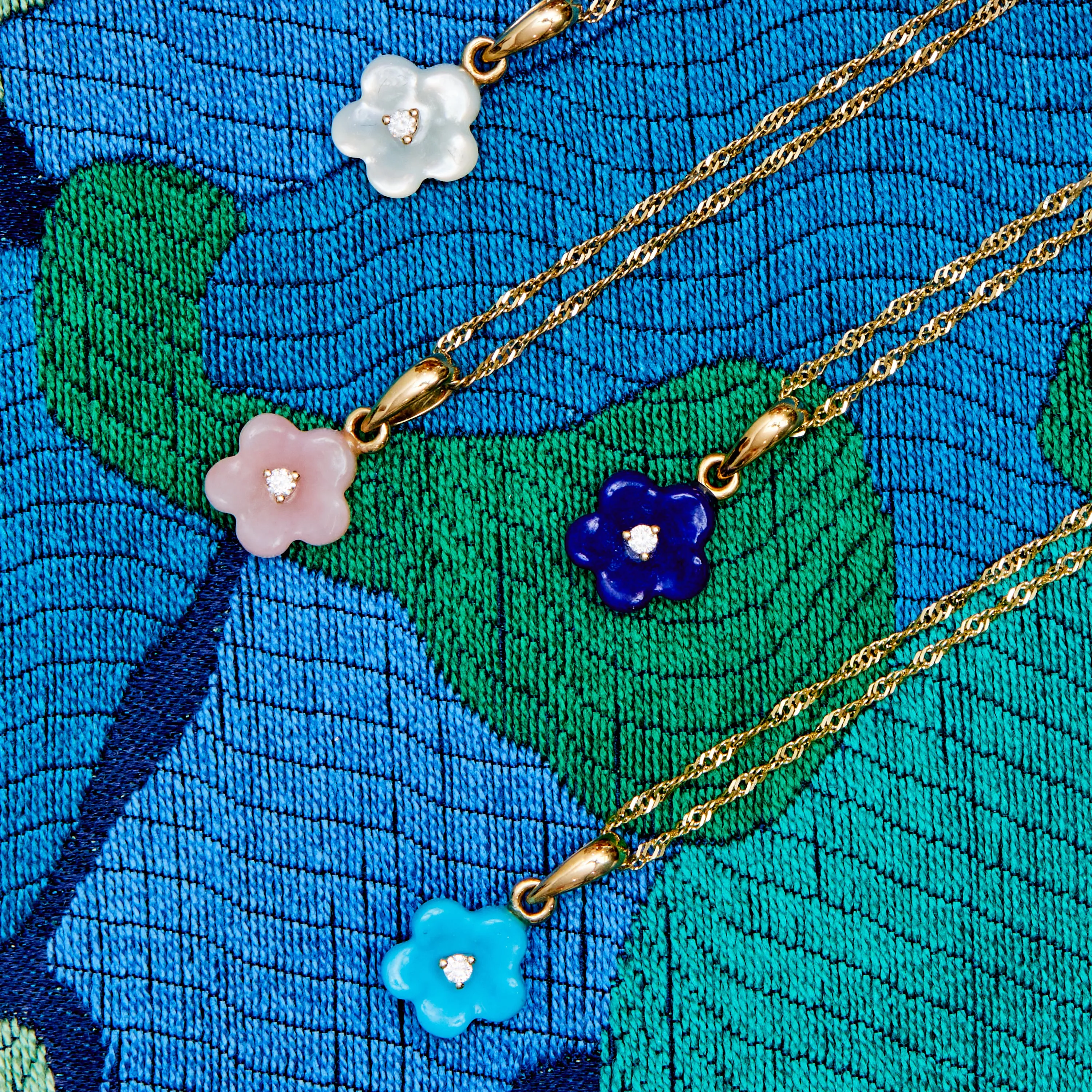 Diamond Blossom Turquoise Charm
