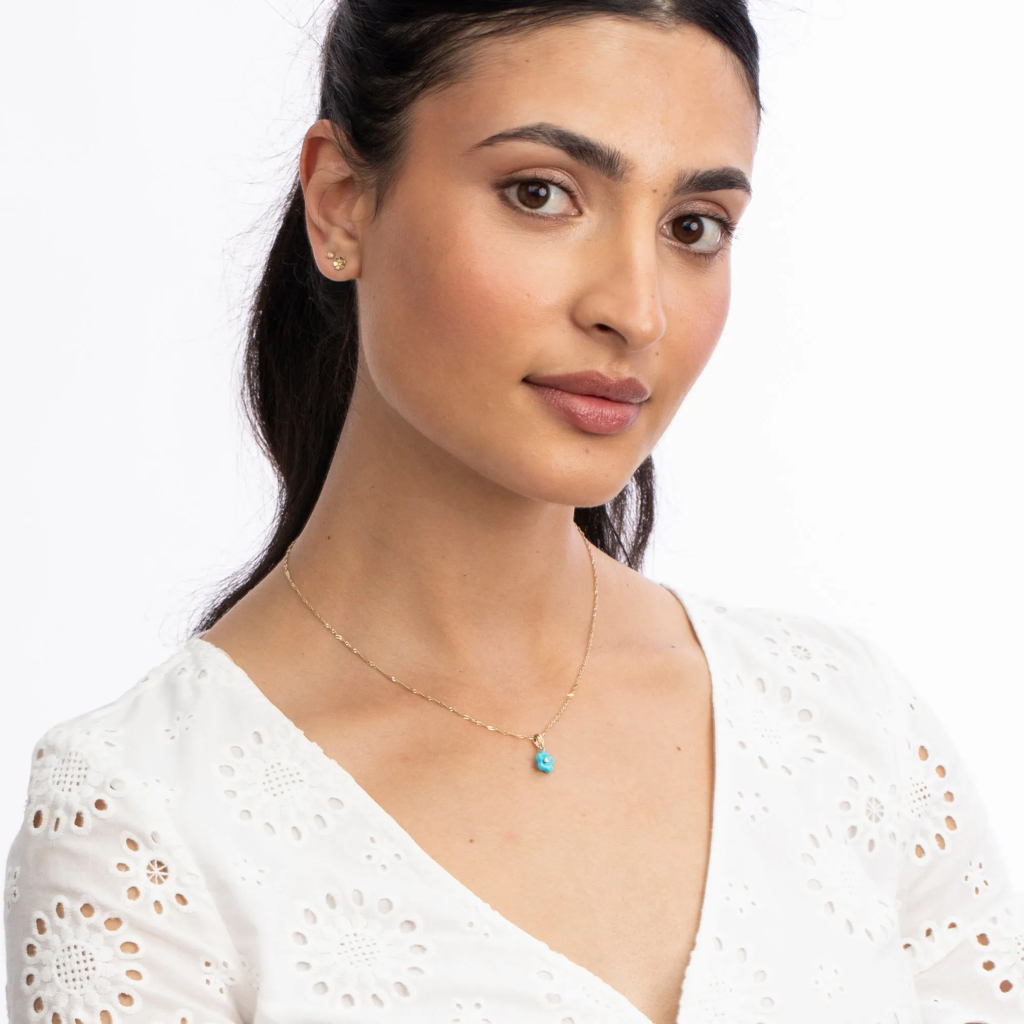 Diamond Blossom Turquoise Charm