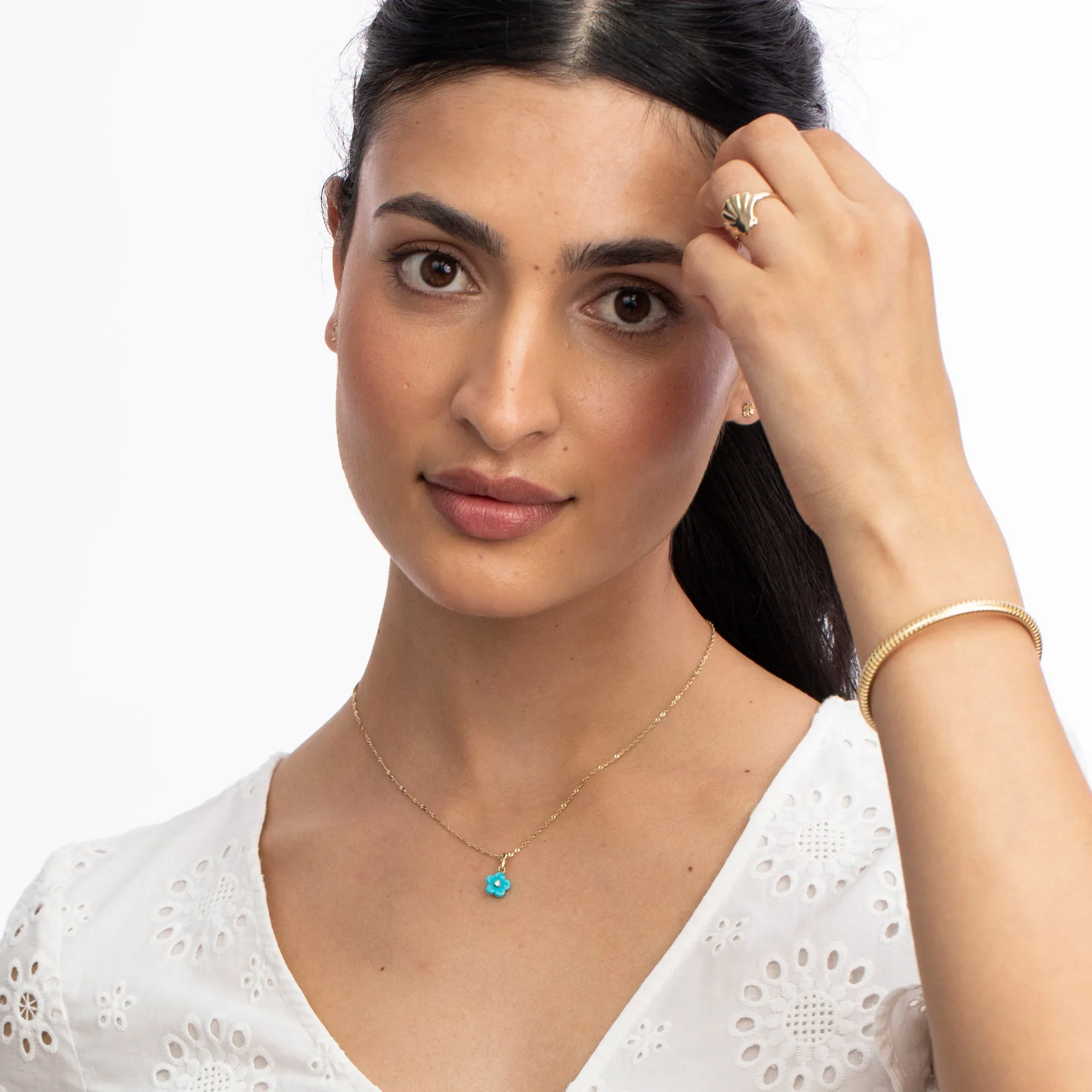 Diamond Blossom Turquoise Charm