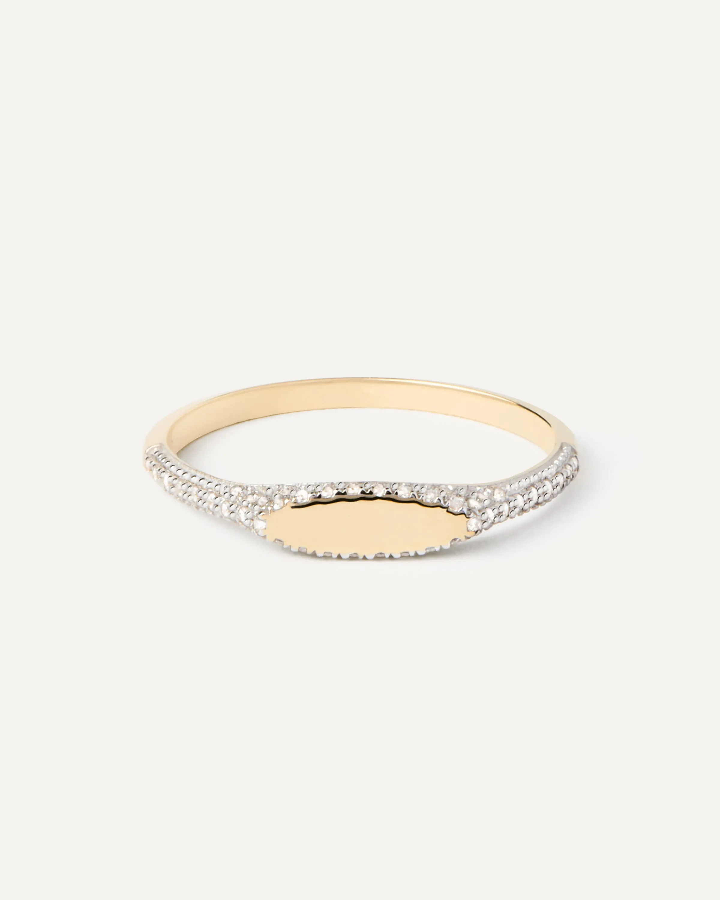 Diamonds and Gold Tess Stamp Ring