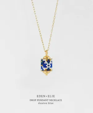 Drop Pendant Necklace - Duxton Blue