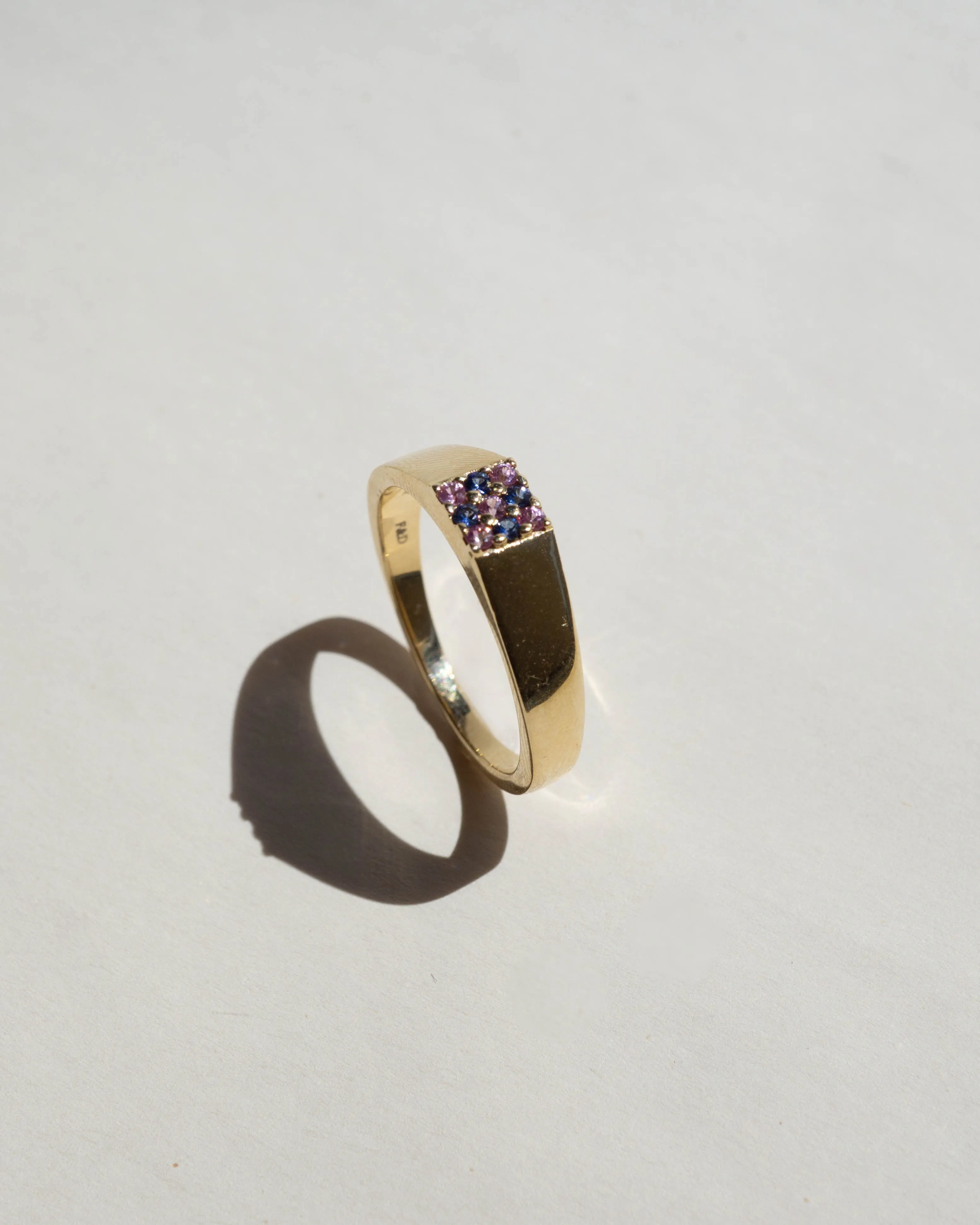 Duetto Signet Ring - Blue & Pink