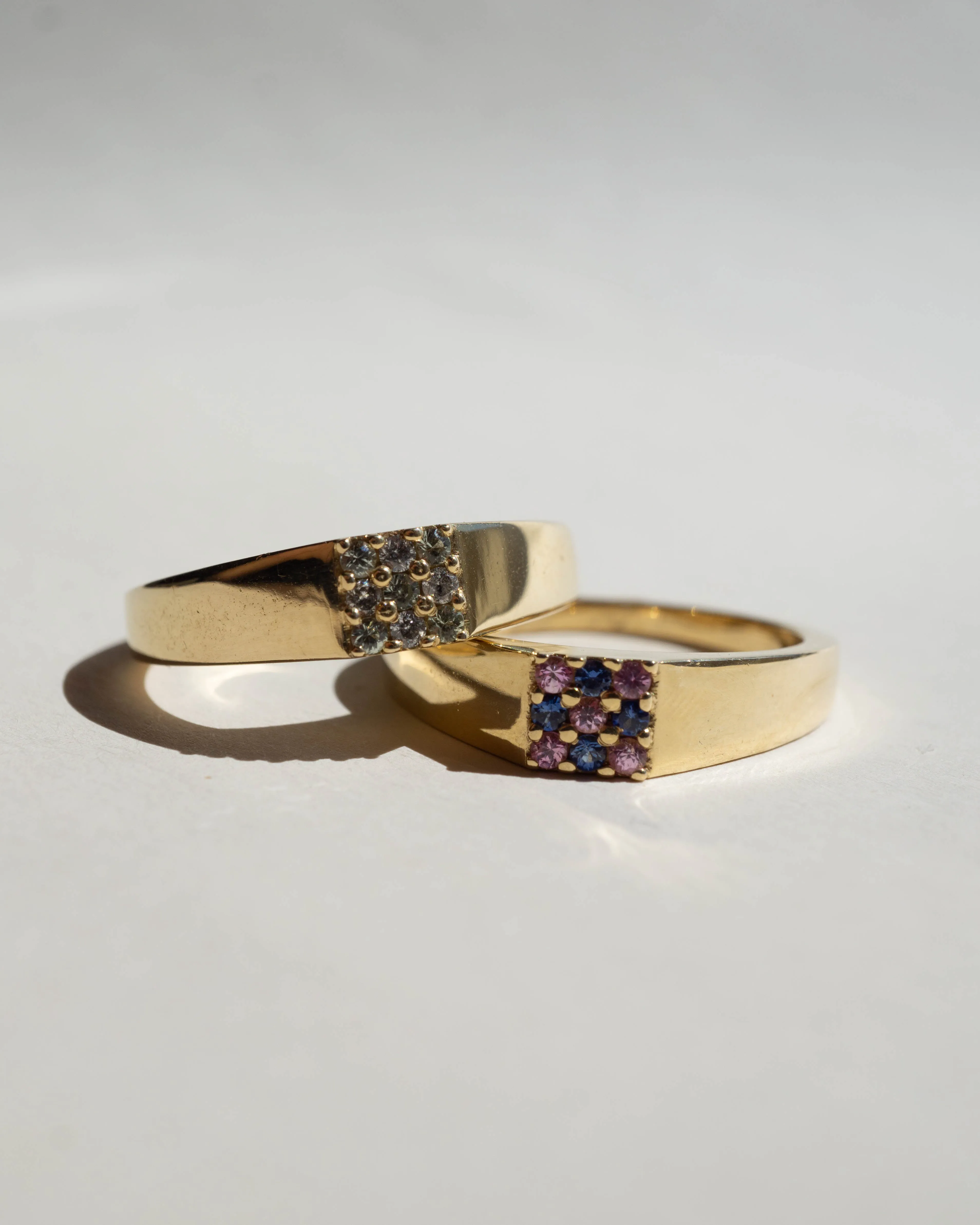 Duetto Signet Ring - Blue & Pink
