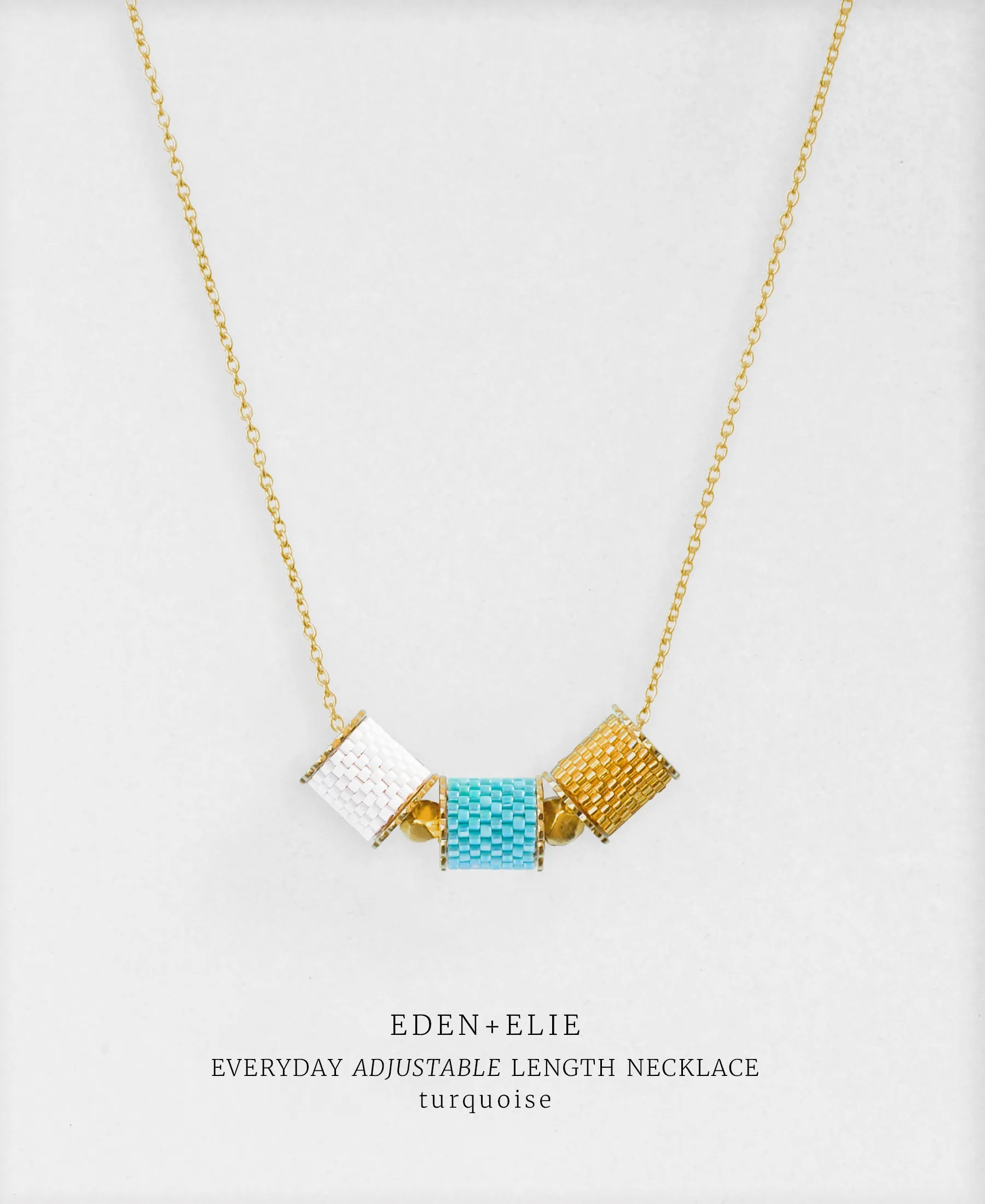 EDEN   ELIE Everyday Adjustable Length Necklace   Bangle Set - turquoise