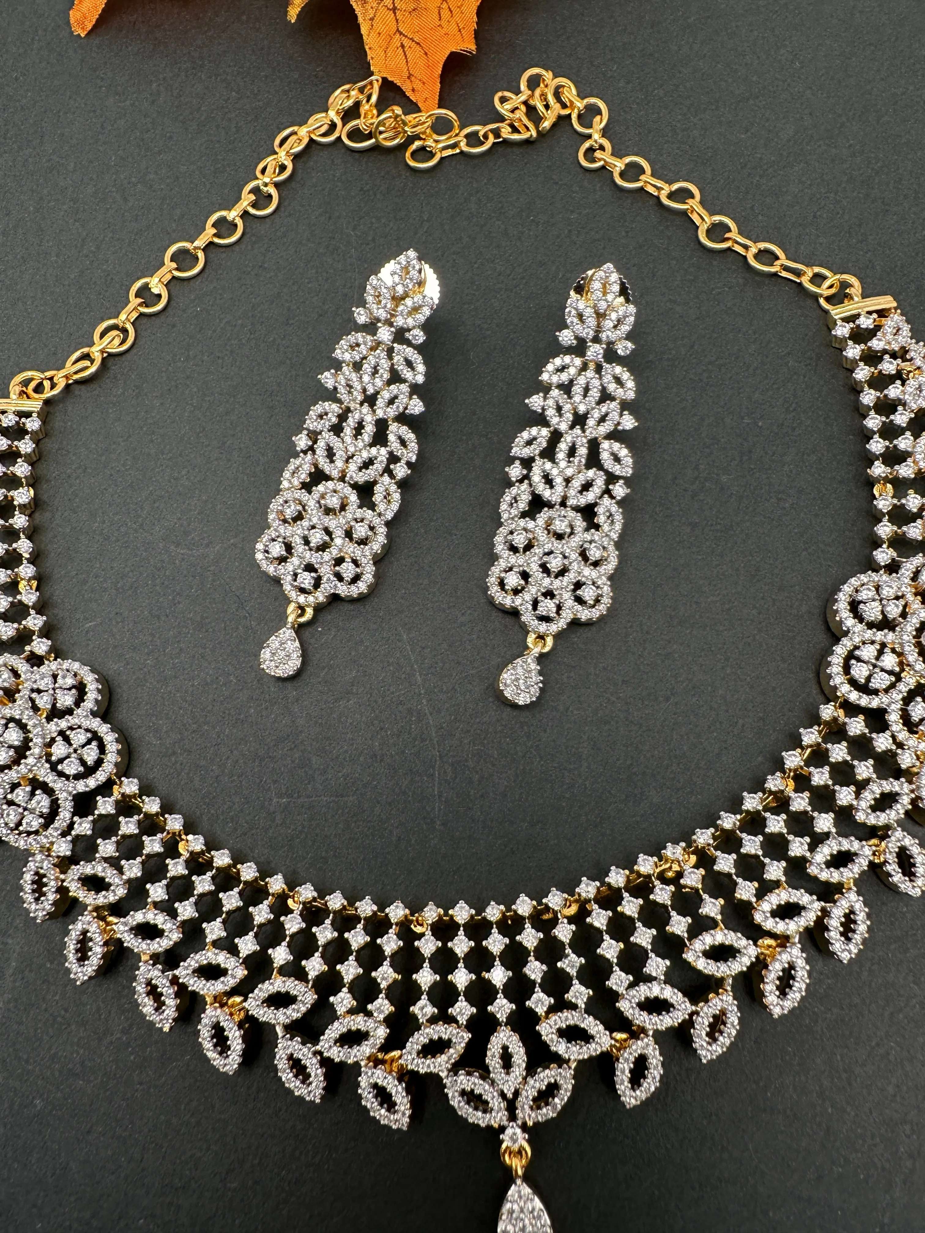Elegant American Diamond Neckline Necklace