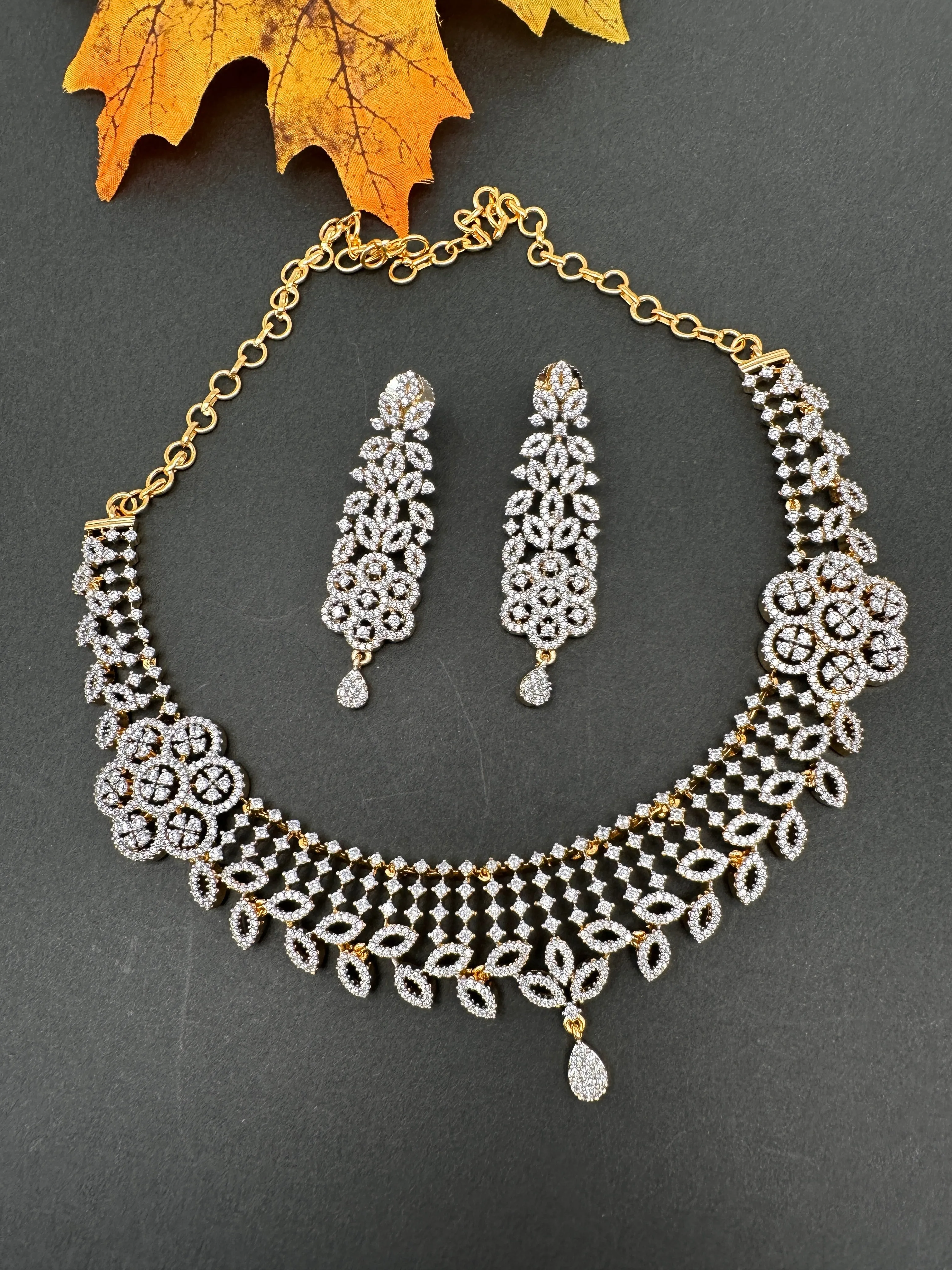 Elegant American Diamond Neckline Necklace