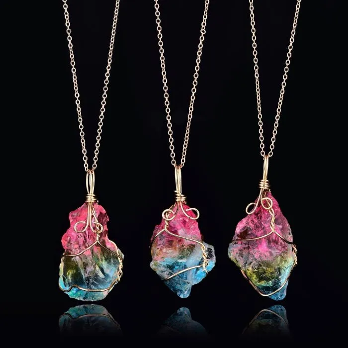 Elevate Your Spirit: Titanium Quartz Pendant Necklace in Stainless Steel - Ancient Infusions