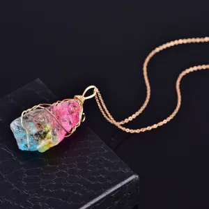 Elevate Your Spirit: Titanium Quartz Pendant Necklace in Stainless Steel - Ancient Infusions