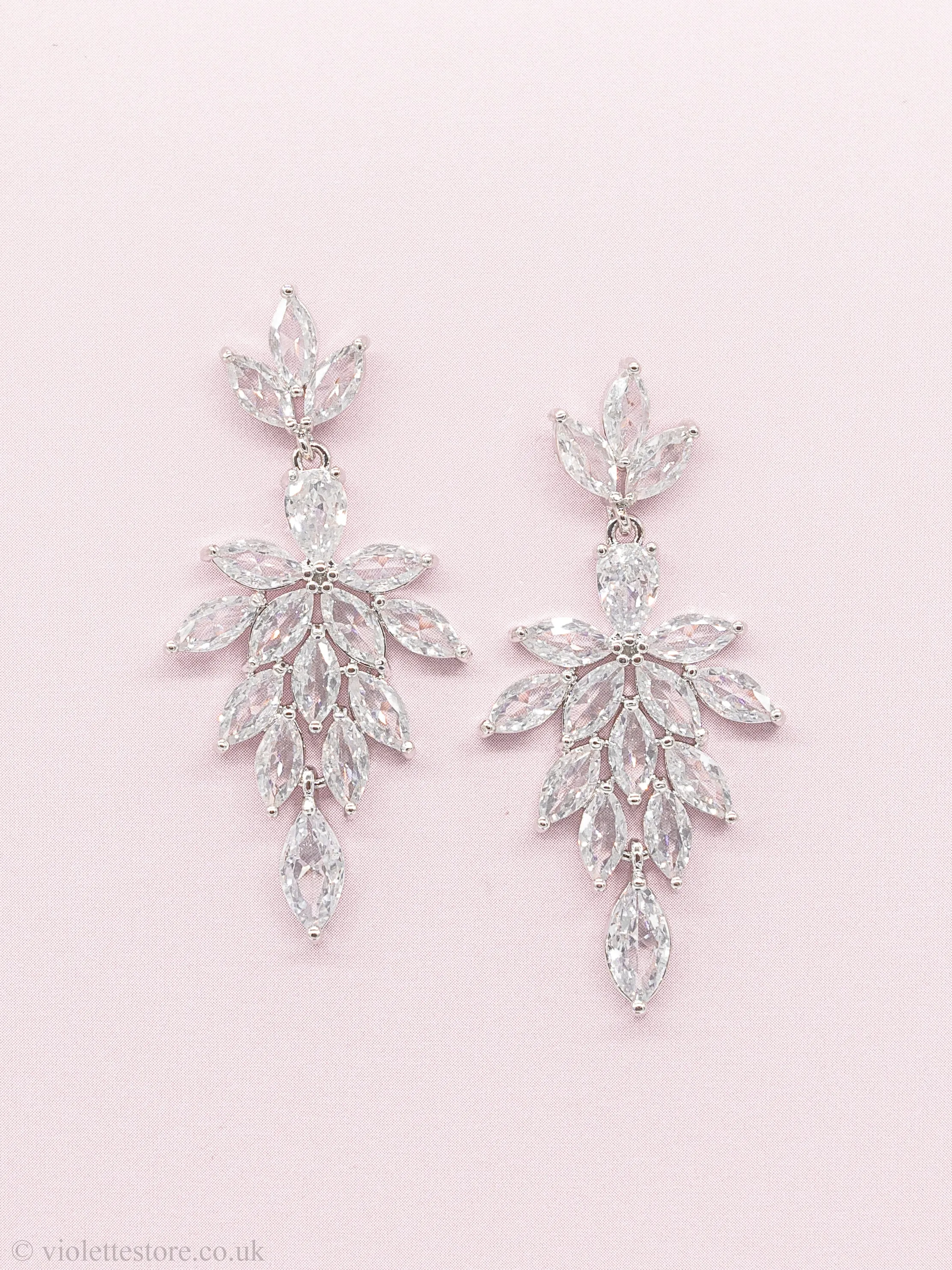 Evelyn CZ Silver Earrings