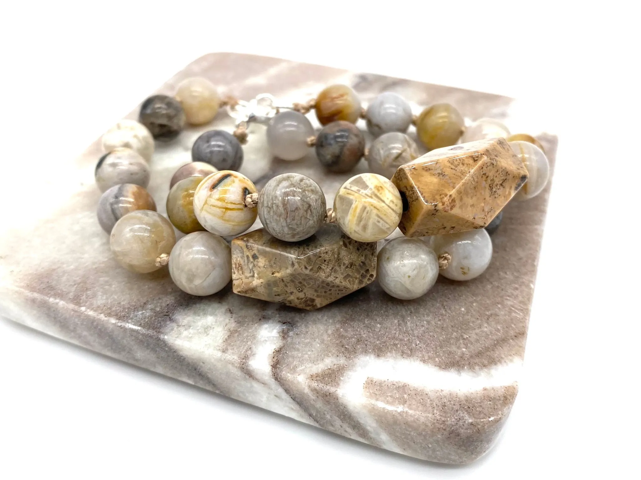 Fossil Coral Gemstone Bracelet