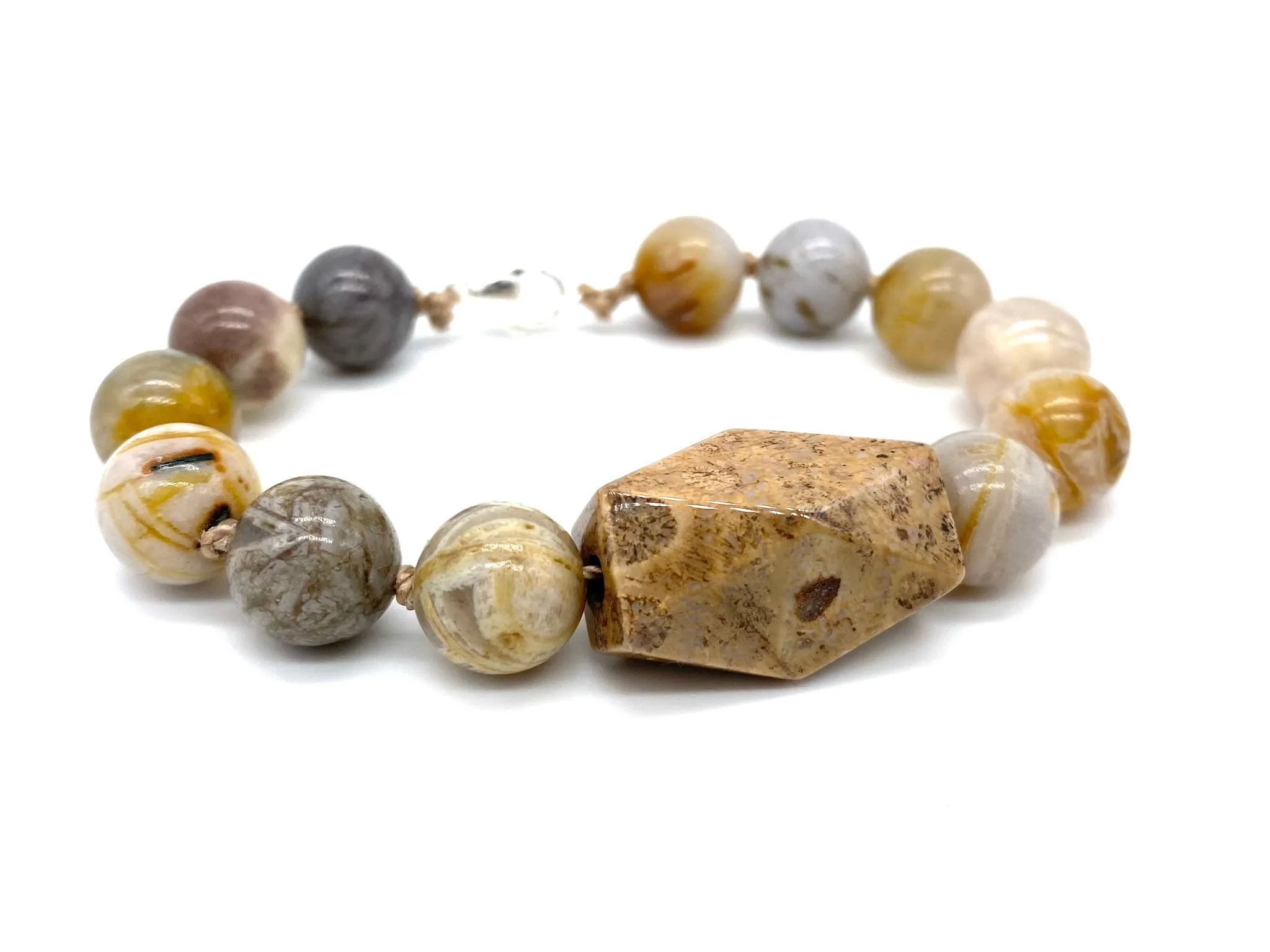 Fossil Coral Gemstone Bracelet